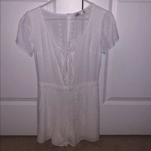 white hollister romper